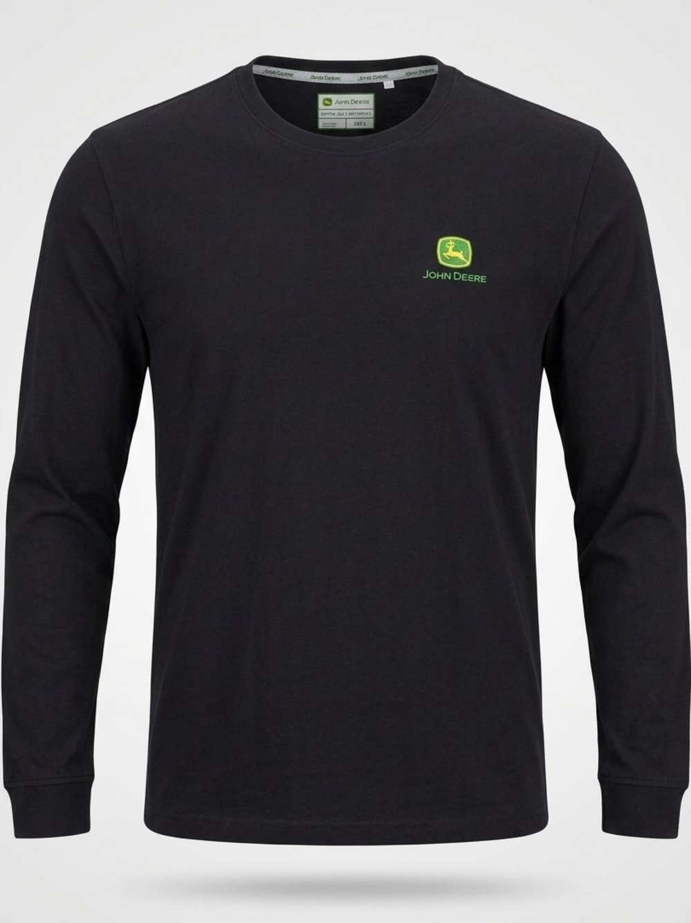 John Deere Men's Black Long Sleeve Logo Tee